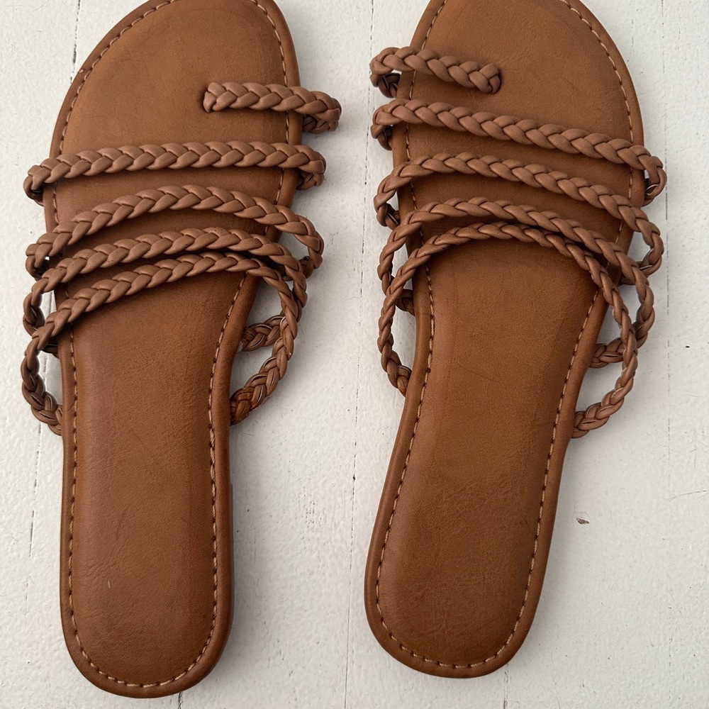 Braided Tan Sandals